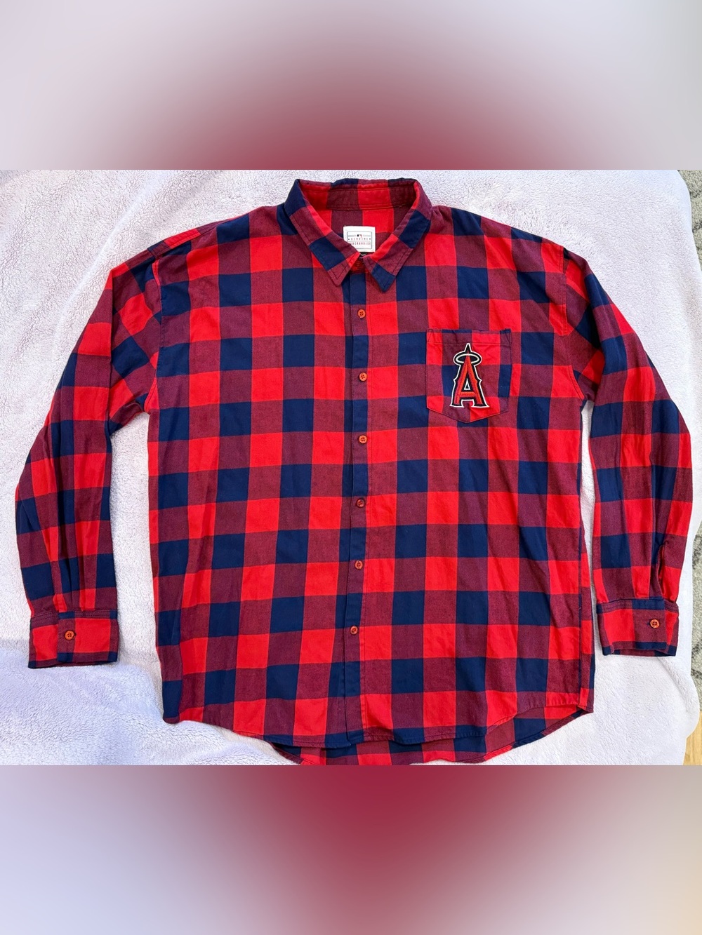 Los Angeles Angels Flannel Shirt Men's XL Plaid Anaheim Preppy MLB